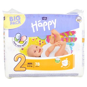 Happy Mini Dětské plenky "2" á 78 ks