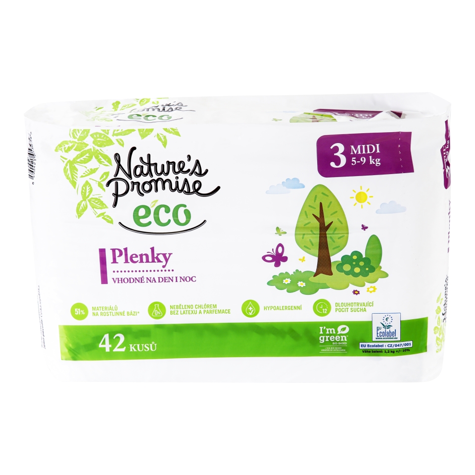 Nature's Promise Eco Pleny Midi, velikost 3 42ks