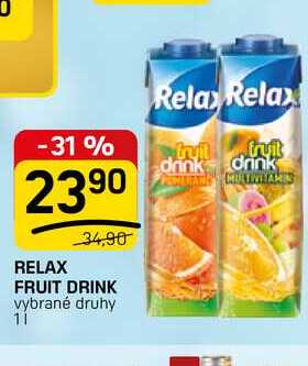 RELAX FRUIT DRINK vybrané druhy 1l
