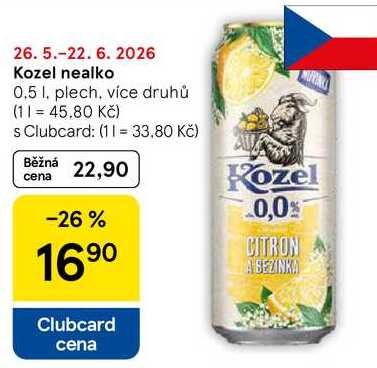 Kozel nealko, 0.5 l, plech, více druhů