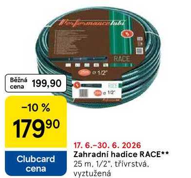 Zahradní hadice RACE, 25 m. 1/2", třívrstvá. vyztužená 