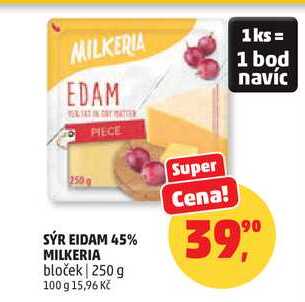 SÝR EIDAM 45% MILKERIA bloček, 250 g