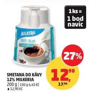 SMETANA DO KÁVY 12% MILKERIA, 200 g