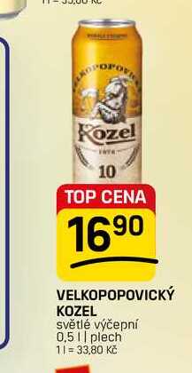 VELKOPOPOVICKÝ KOZEL světlé výčepní 0,5 || plech