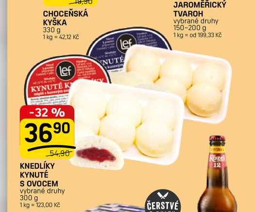 KNEDLÍKY KYNUTÉ S OVOCEM vybrané druhy 300 g 