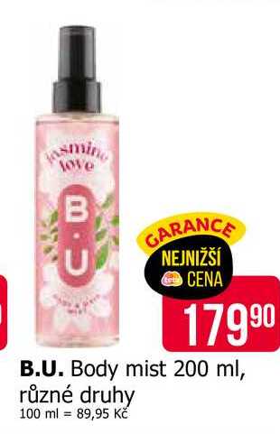 B.U. Body mist 200 ml, různé druhy