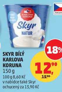 SKYR BÍLÝ KARLOVA KORUNA, 150 g