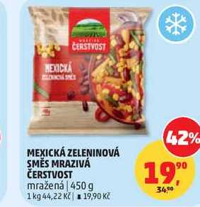 MEXICKÁ ZELENINOVÁ SMĚS MRAZIVÁ ČERSTVOST mražená, 450 g