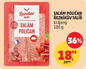 SALÁM POLIČAN ŘEZNÍKŮV TALÍŘ krájený, 100 g