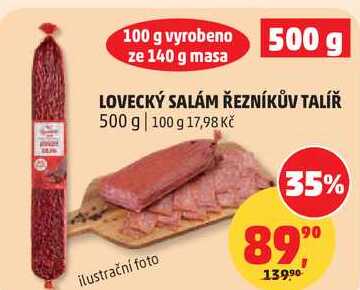 LOVECKÝ SALÁM ŘEZNÍKŮV TALÍŘ, 500 g