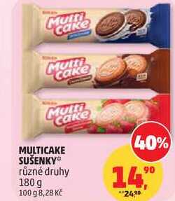 MULTICAKE SUŠENKY různé druhy, 180 g  v akci