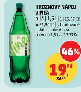 HROZNOVÝ NÁPOJ VINEA bílá, 1,5 l
