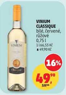 VINIUM CLASSIQUE bílé, 0,75 l