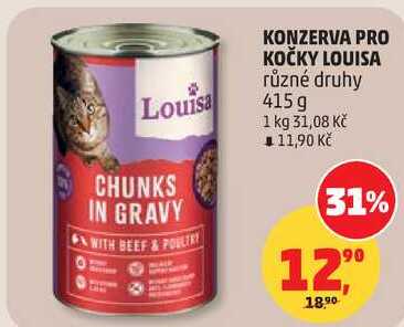 KONZERVA PRO KOČKY LOUISA různé druhy, 415 g