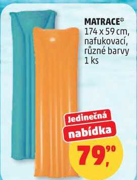 MATRACE, 174 x 59 cm, nafukovací, různé barvy, 1 ks