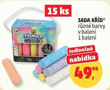 SADA KŘÍD různé barvy v balení, 1 balení