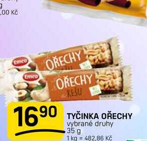TYČINKA OŘECHY vybrané druhy 35 g