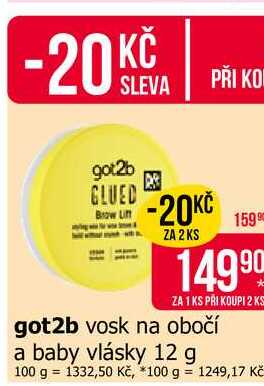 got2b vosk na obočí a baby vlásky 12 g