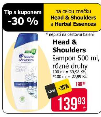 Head & Shoulders šampon 500 ml, různé druhy