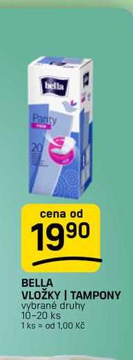BELLA VLOŽKY | TAMPONY vybrané druhy 10-20 ks