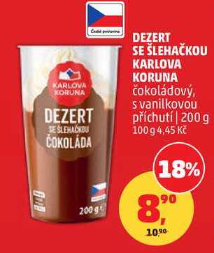 DEZERT SE ŠLEHAČKOU KARLOVA KORUNA čokoládový, 200 g