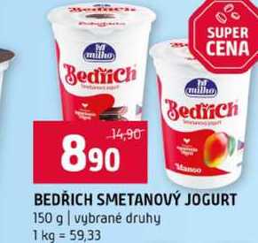 BEDŘICH SMETANOVÝ JOGURT 150 g vybrané druhy