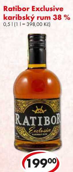 Ratibor Exclusive karibský rum 38%, 0,5 l 