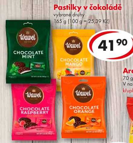 Pastilky v čokoládě, 165 g 