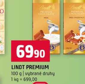 LINDT PREMIUM 100 g vybrané druhy
