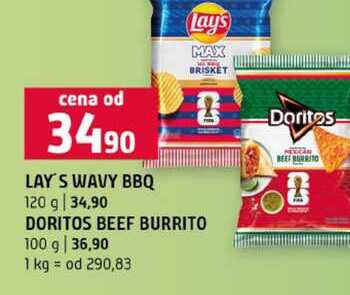 LAY'S WAVY BBQ 120 g DORITOS BEEF BURRITO 100 g