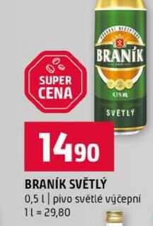 BRANÍK SVĚTLÝ 0,5l pivo světlé výčepní