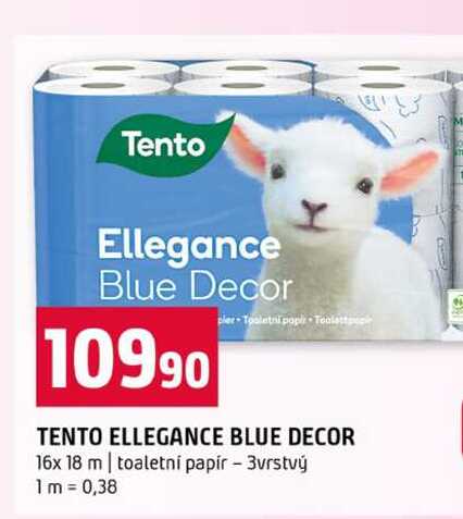 TENTO ELLEGANCE BLUE DECOR 16x 18 m toaletní papír 3vrstvý