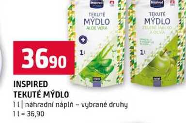 INSPIRED TEKUTÉ MÝDLO 1l náhradní náplň vybrané druhy