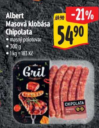 Albert Masová klobása Chipolata 300 g