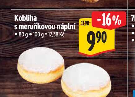 Kobliha s meruňkovou náplní 80 g 