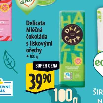  Delicata mléčná čokoláda s lískovými ořechy 100 g