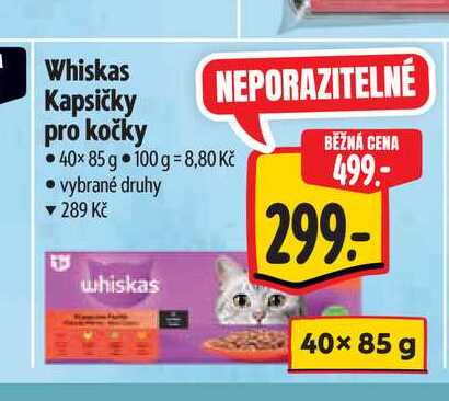 Whiskas Kapsičky pro kočky  40x 85 g 