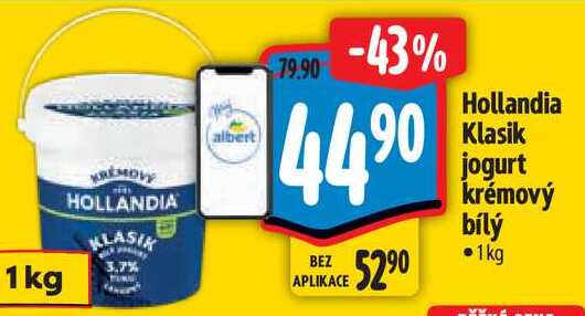 Hollandia Klasik jogurt krémový bílý, 1 kg  