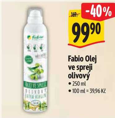 Fabio Olej ve spreji olivový, 250 ml 