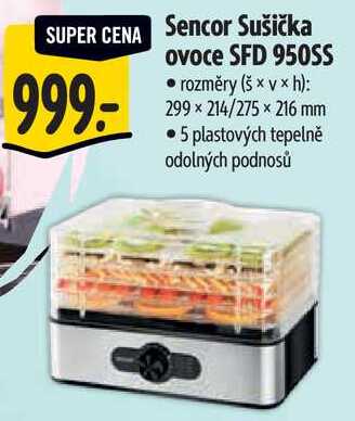Sencor Sušička ovoce SFD 950SS 
