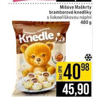 Mišove Maškrty bramborové knedlíky s liskooříškovou náplní Knedle 480 g