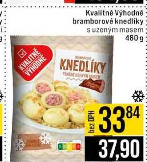 Kvalitně Výhodně bramborové knedlíky s uzeným masem 480 g
