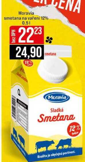 Moravia smetana na vaření 12% 0,5l