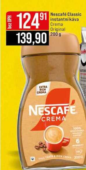 Nescafé Classic instantní káva Crema Original 200 g