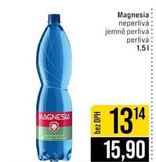 Magnesia neperlivá jemně perlivá perlivá 1,5l