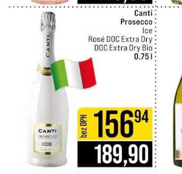 Canti: Prosecco Ice Rose DOC Extra Dry DOC Extra Dry Bio 0,75l