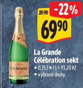 La Grande Célébration sekt, 0,75 l