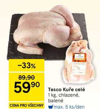Tesco Kuře celé, 1 kg. chlazené