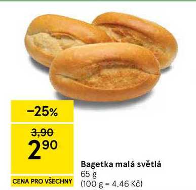 Bagetka malá světlá, 65 g