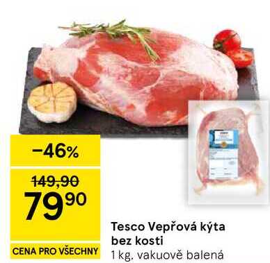 Tesco Vepřová kýta bez kosti, 1 kg